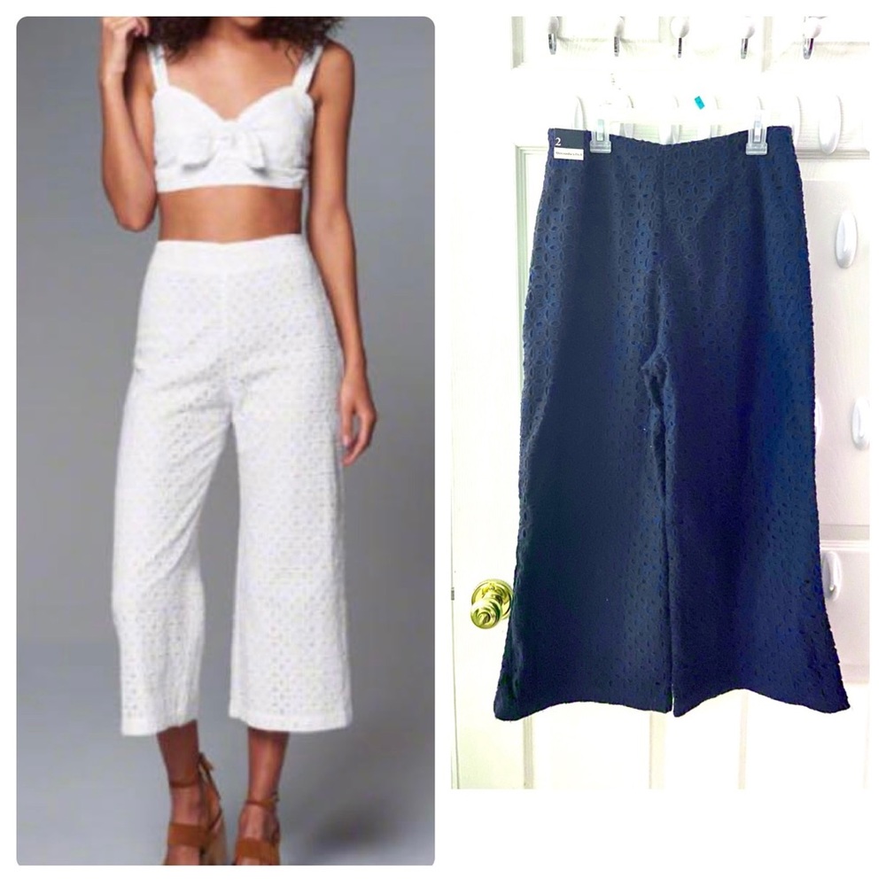NWT A&F Wide Leg Culottes Pants, Navy